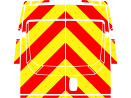 Striping Iveco Daily H2 - Chevrons T7500 Red/Yellow 20 cm without windows